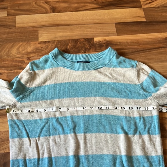 Gap Women’s Blue and White/Cream Striped Sweater, Size L - Picture 3 of 5